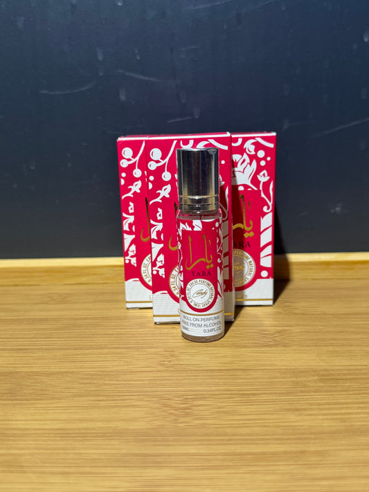 YARA orange, rouge framboise et rose – Parfum Roll-On 10 ml (Sans alcool)