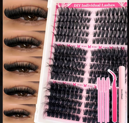 DIY Cluster Lashes Kit - Natural Effect & Glam Volume