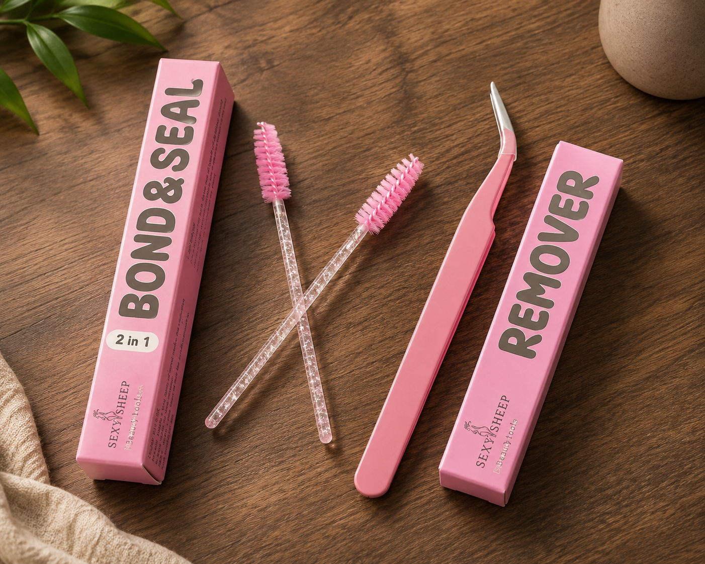 Kit lash Bond & Seal 3-en-1 «  Colle, Fixateur & remover + pince pour extensions de cils »