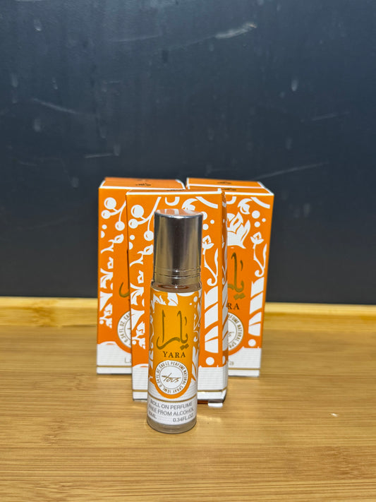 YARA orange, rouge framboise et rose – Parfum Roll-On 10 ml (Sans alcool)