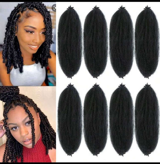 1 Paquets De Cheveux Torsadés Afro Bouclés, Cheveux Tressés Marley À Torsion De Printemps Pré-frisés Pour Cheveux Faux Locs ™