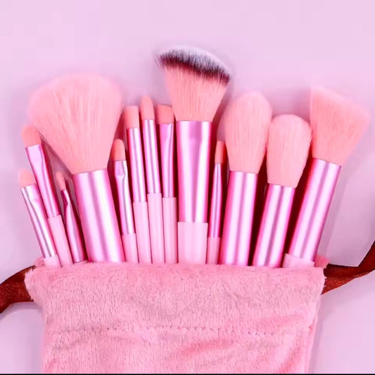 Set de 13 pinceaux maquillage + 1 éponge blender – Finition professionnelle